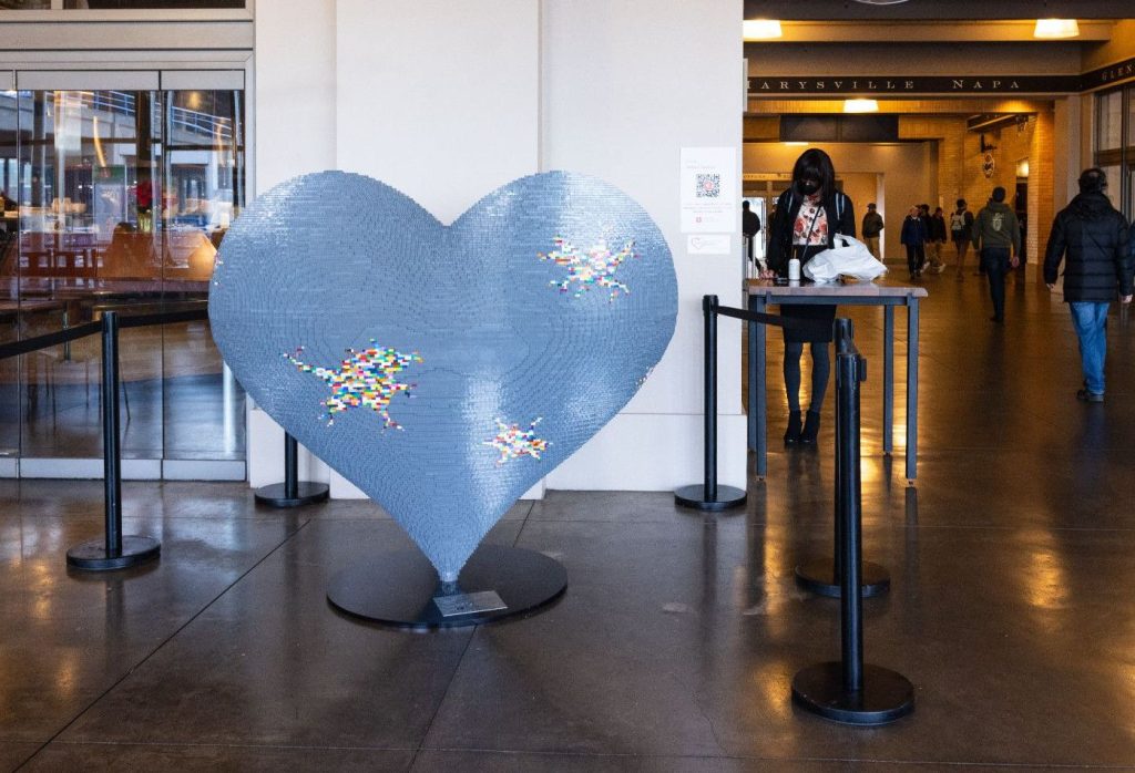 SF Heart Sculptures Released, One Built from 88,000 LEGO Bricks