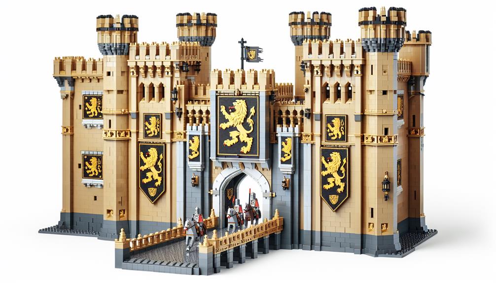 medieval fortress with knights